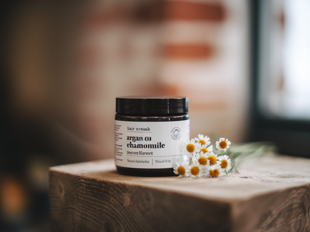 Masque capillaire cohat à l'huile d'argan et camomille pour renforcer les cheveux fins et calmer le cuir chevelu sensible